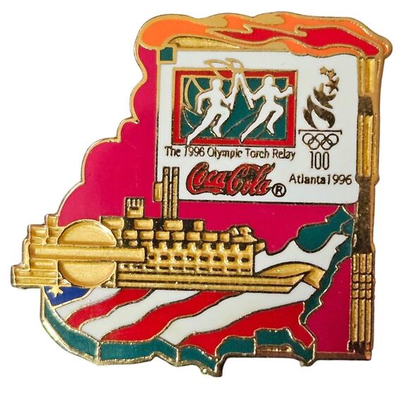 1996 Alanta Olympic Torch Relay Pin 611264 - Picture 1 of 2